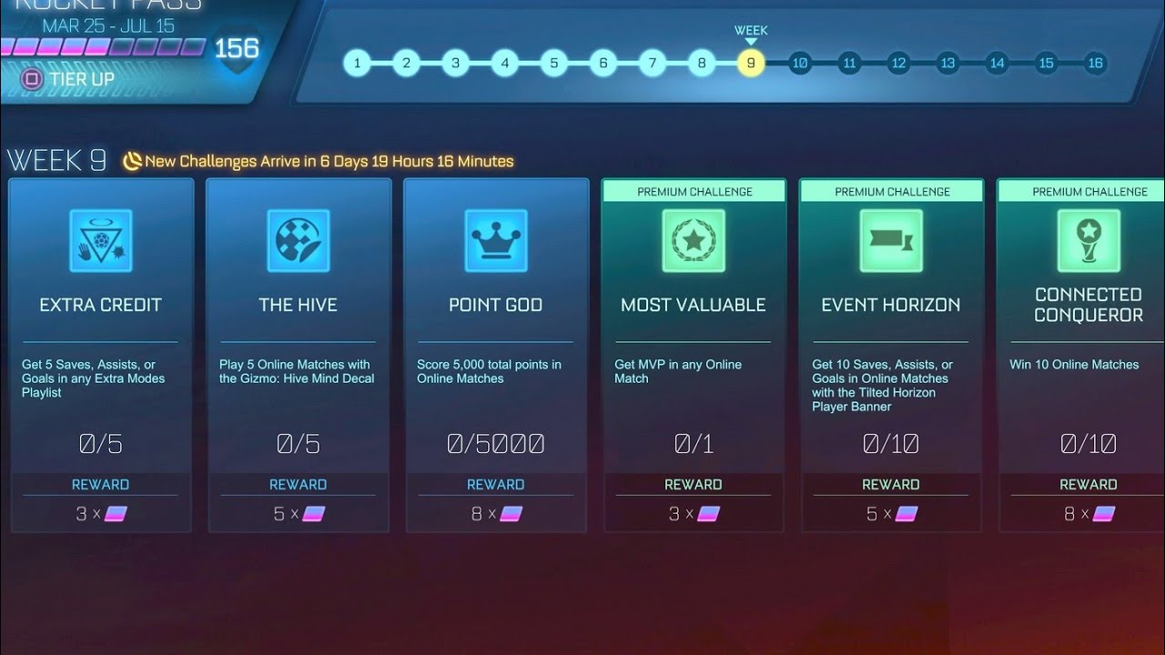 WEEK 9 CHALLENGES!! | Rocket Pass 6 | Rocket League