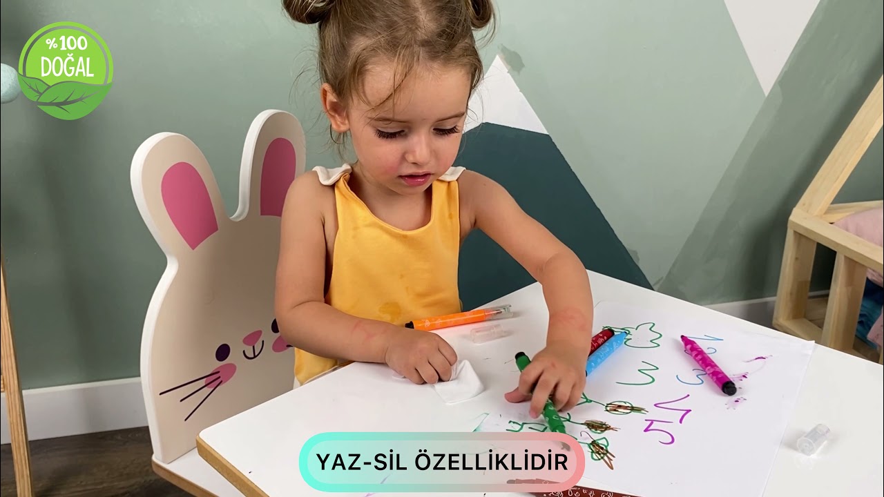 Doğal Ahşap &Ccedil;ocuk Aktivite Masa ve Sandalye Takımı - Mammago