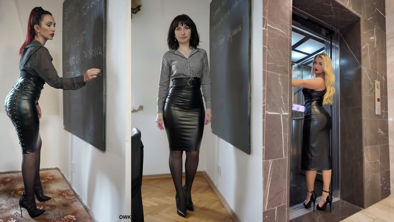Красивые новые идеи: длинные и облегающие кожаные юбки &mdash; варианты нарядов.