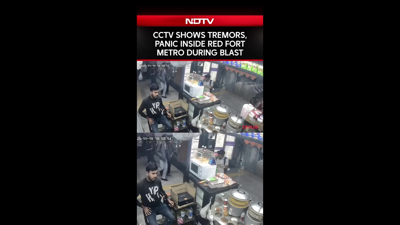 Delhi Blast News | CCTV Shows Tremors, Panic Inside Red Fort Metro Station During Blast