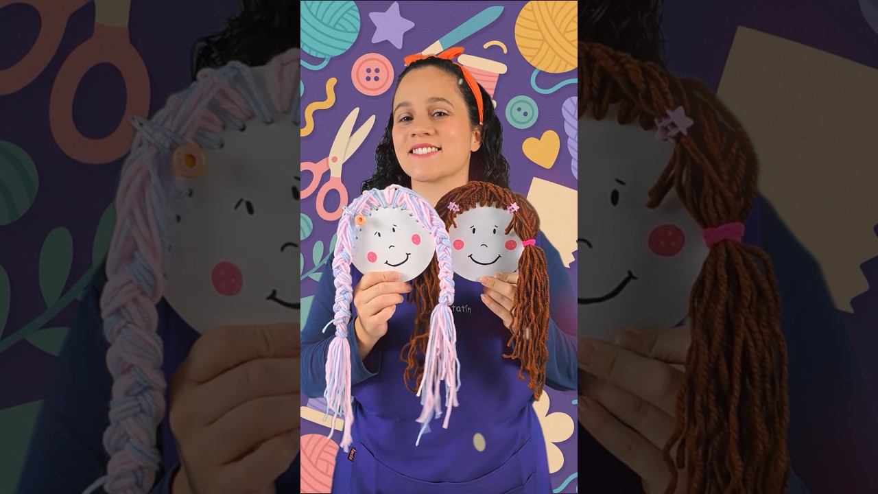 Mu&ntilde;ecas con pelo de lana #craft #manualidadescreativas #craftforkids