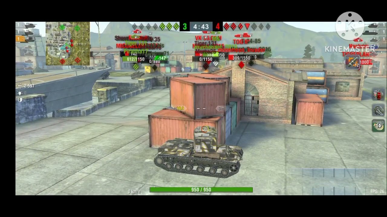 Kv-2, 4952 dmg, 5 kills, 1vs4