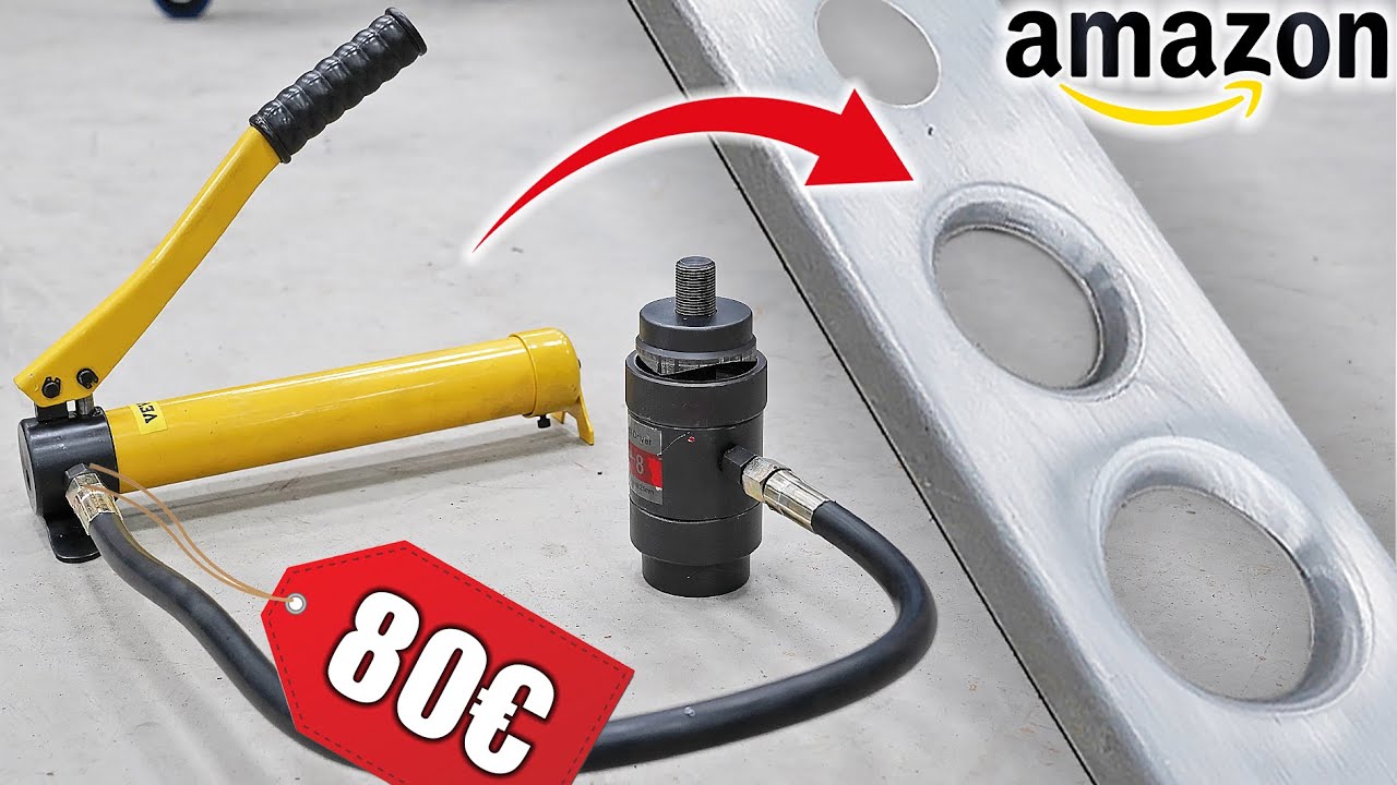 80 &euro; Lochstanze von amazon! Wie GUT funktioniert das? | Hydraulischer Blechlocher