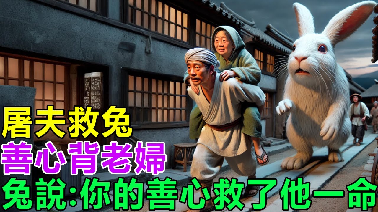 民間故事：屠夫救兔，善心背老婦，兔說：你的善心救了他一命