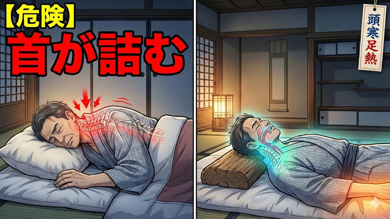 【危険】柔らかい枕が首を壊す｜江戸の“頭寒足熱”が生んだ睡眠ルール