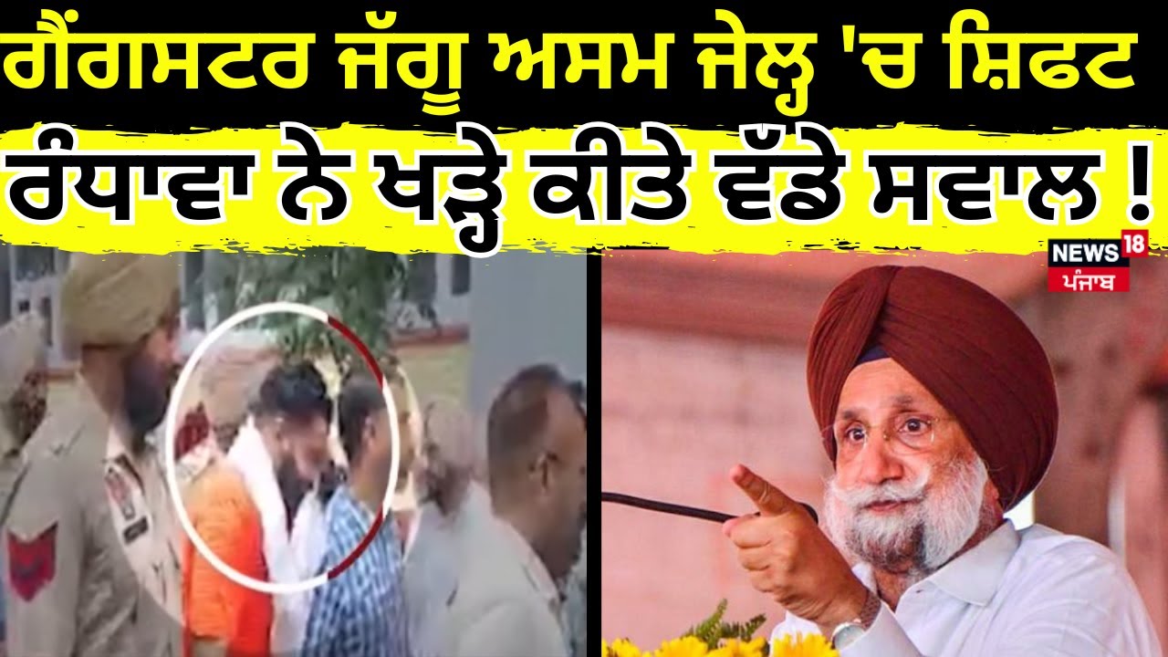 Gangster Jaggu Bhagwanpuria Assam ਦੀ Jail 'ਚ ਸ਼ਿਫਟ, Randhawa ਨੇ ਖੜ੍ਹੇ ਕੀਤੇ ਵੱਡੇ ਸਵਾਲ! News18 Punjab