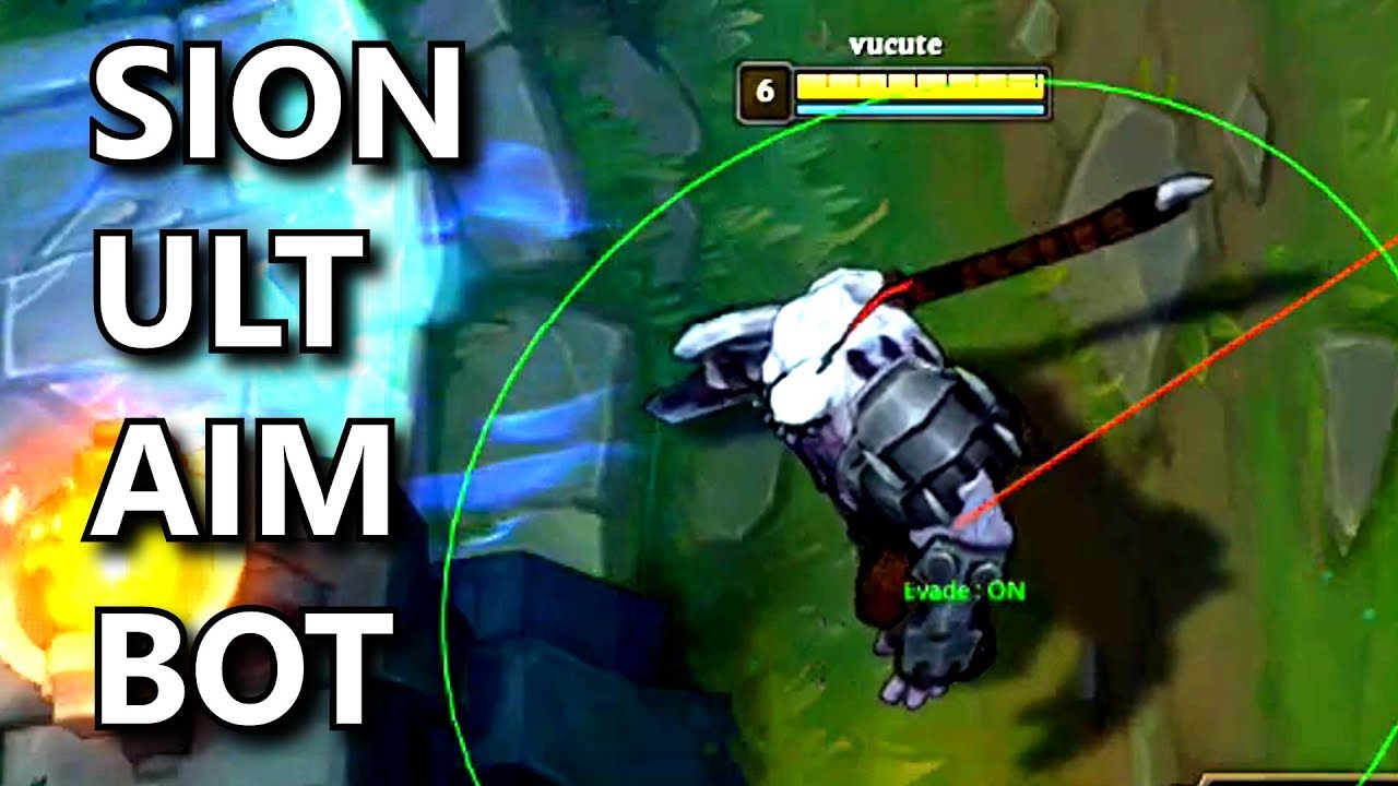 Sion Ult with AIM BOT! (Hacks in League of Legends)