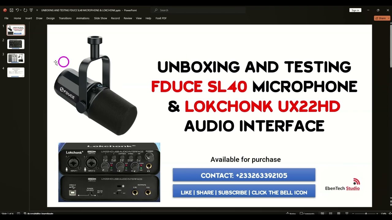 FDUCE SL40 MICROPHONE AND LOKCHONK UX22 AUDIO INTERFACE
