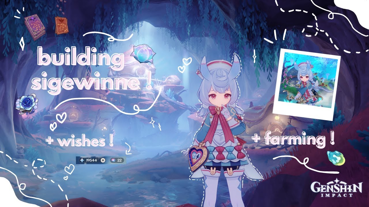 building sigewinne ⋆ ˚｡⋆୨୧˚ 🎀 + wishes *:･ﾟ✧*:･ﾟ✧ cozy genshin gameplay 💉✧˖*°࿐