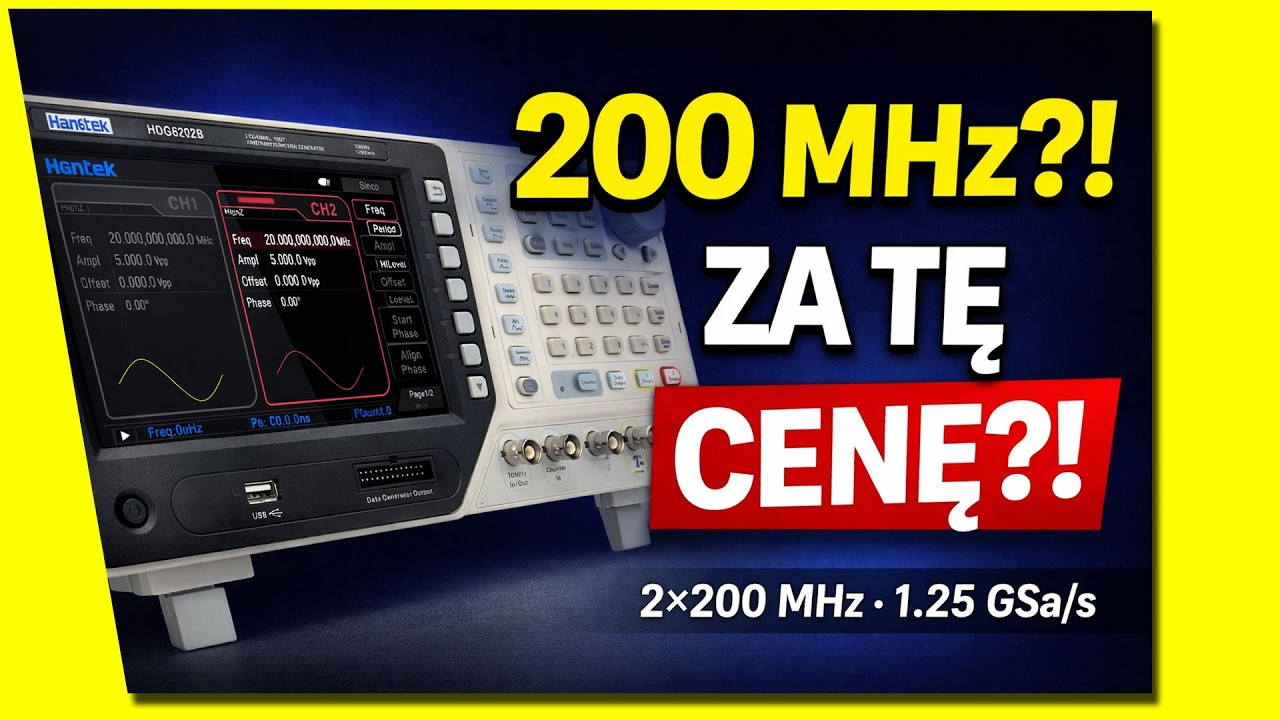 🤔niedoceniony generator funkcyjny 2x200MHz? Hantek HDG6202B DDS arbitralny