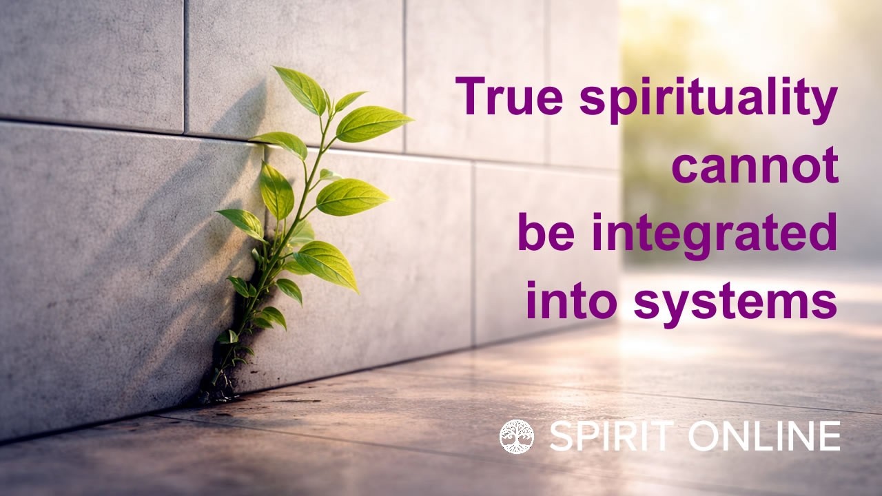 True spirituality cannot be integrated into systems — and that is precisely why it transforms them.