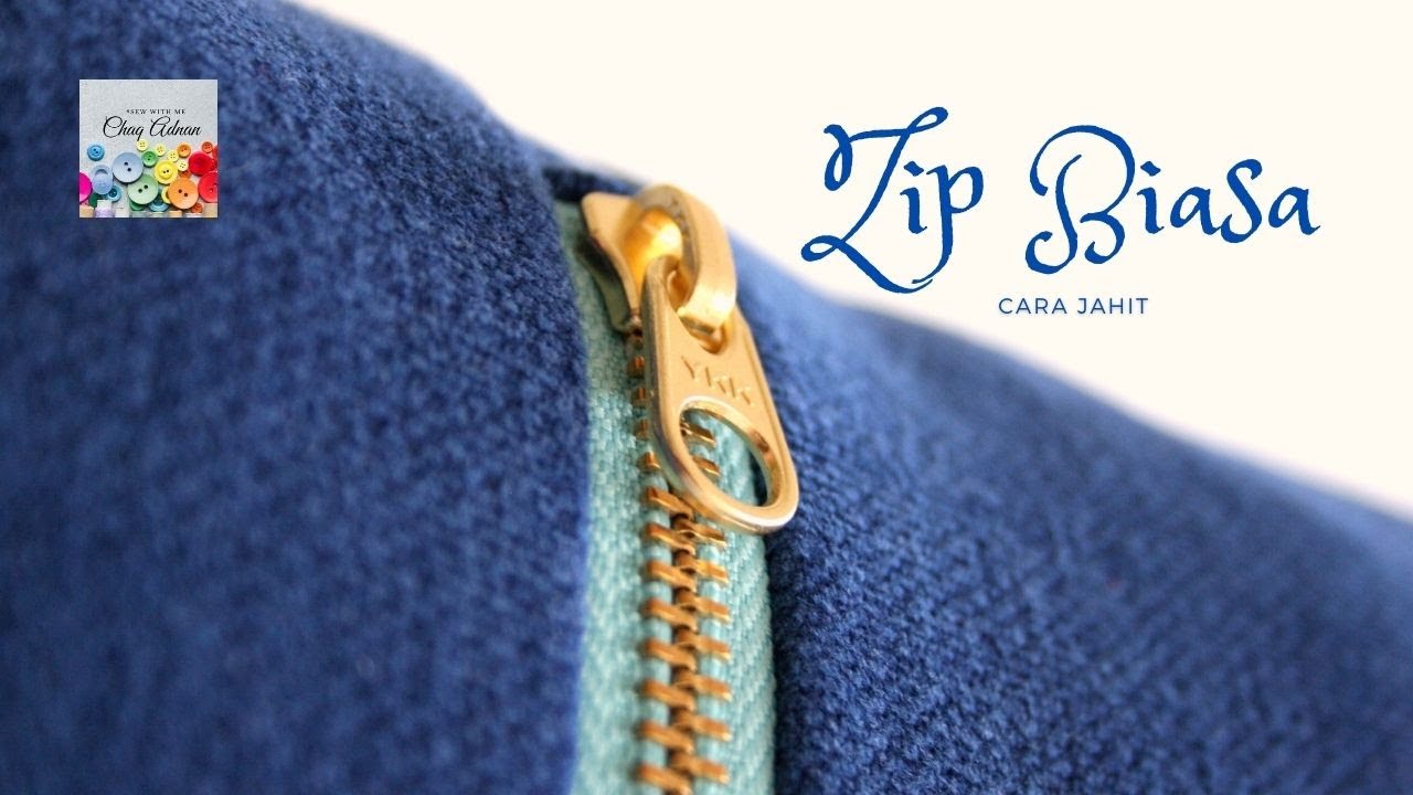 Zip Biasa, Cara Jahit