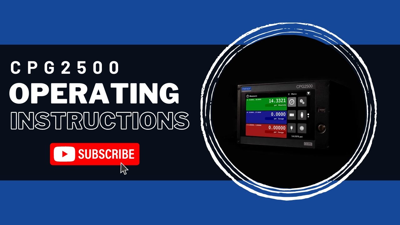 CPG2500 Precision pressure measuring instrument Operations