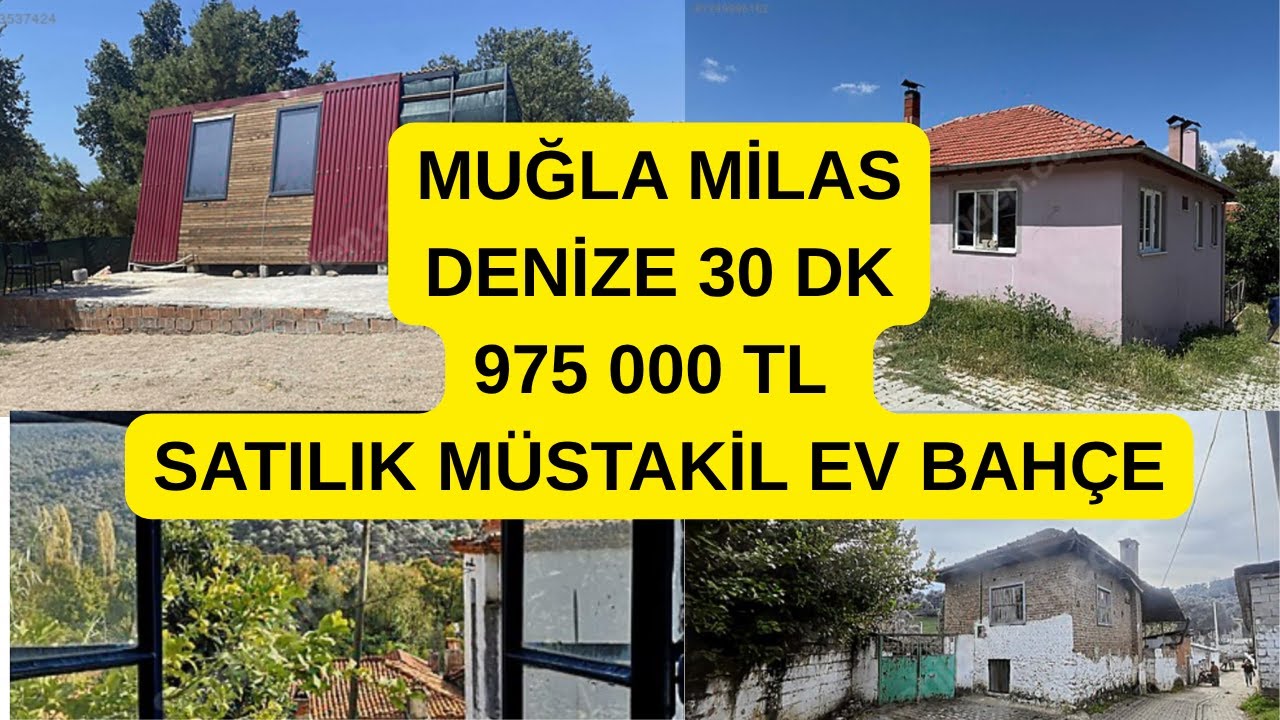 MUĞLA MİLAS DENİZE 30 DK 975 000 TL SATILIK MÜSTAKİL EV BAHÇE