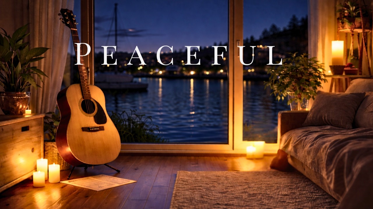 Peaceful Guitar Room at Night | 3 Hours of Calm Guitar Ambient for Relaxation, Study & Reading