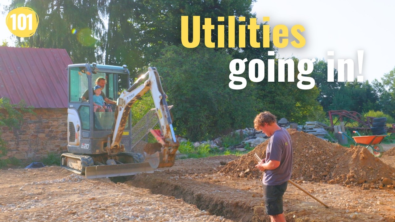 DIY French Drain + Utility Trenching | Farm Renovation in Southern France #101