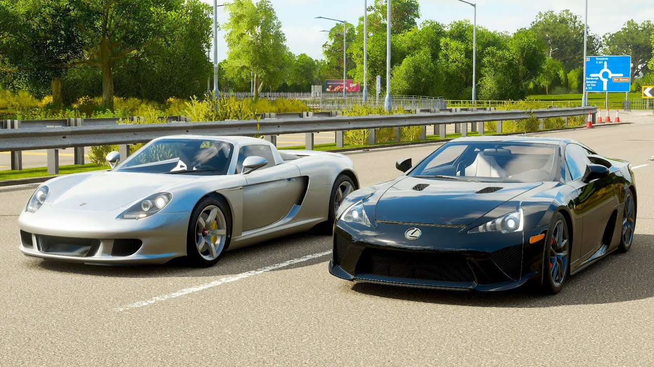 Forza Horizon 4 Drag race: Lexus LFA vs Porsche Carrera GT