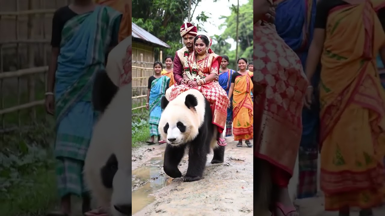 Bangladeshi Village Wedding on a Giant Panda 🐼💍 | Village Fun You Won&rsquo;t Believe!