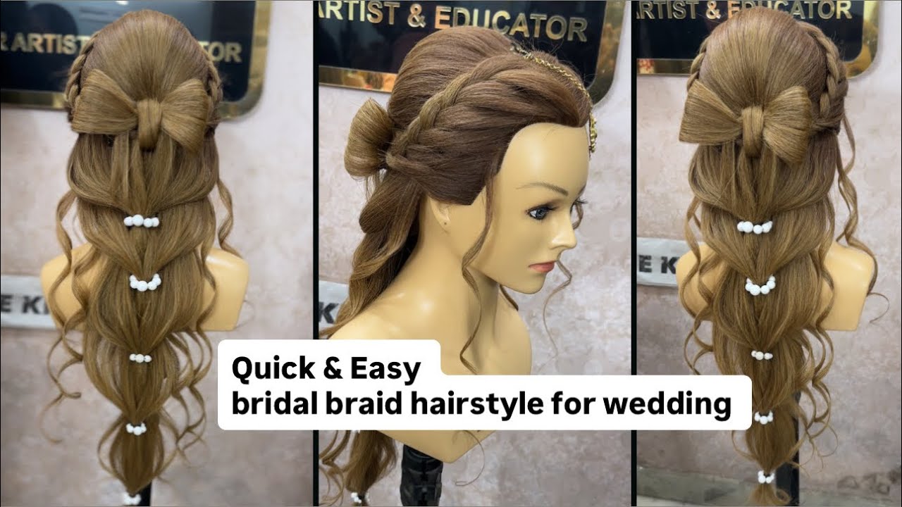 Quick & easy bridal braid hairstyle for wedding / bridal braid for long hair 🤩🥰