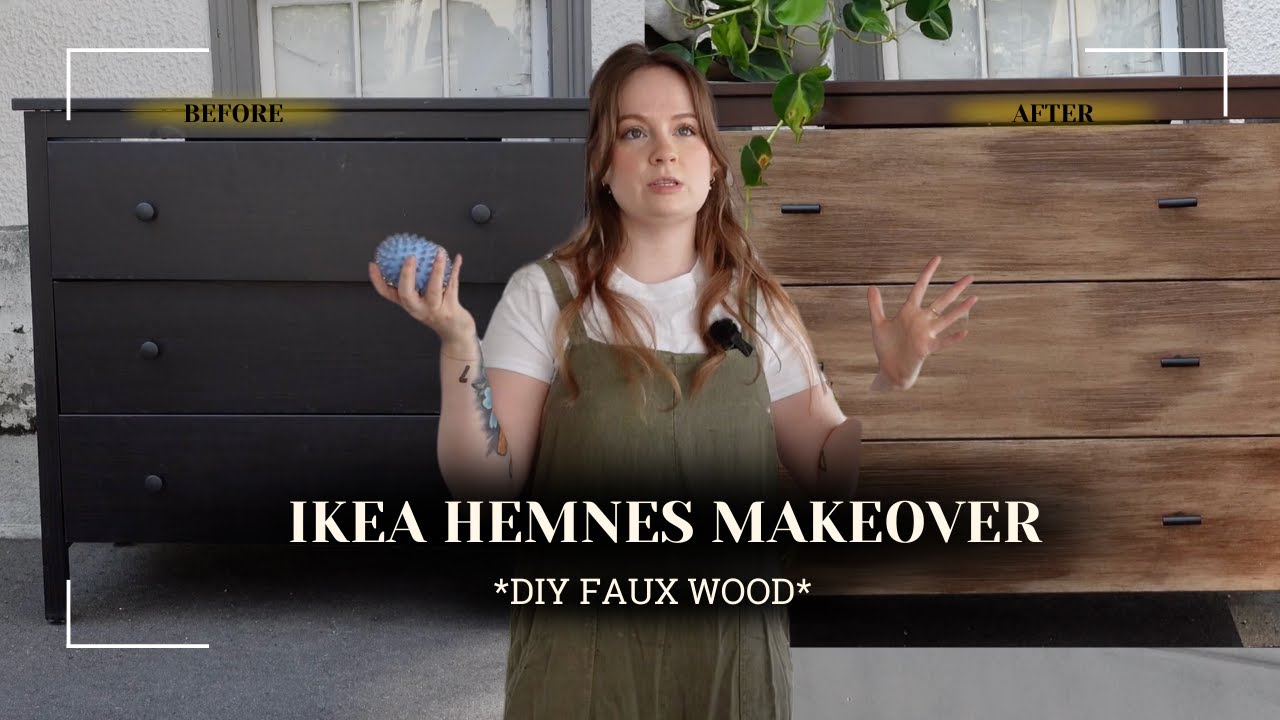 BEST DIY Faux Wood Finish for IKEA HEMNES Furniture Flip | heyhi, mads