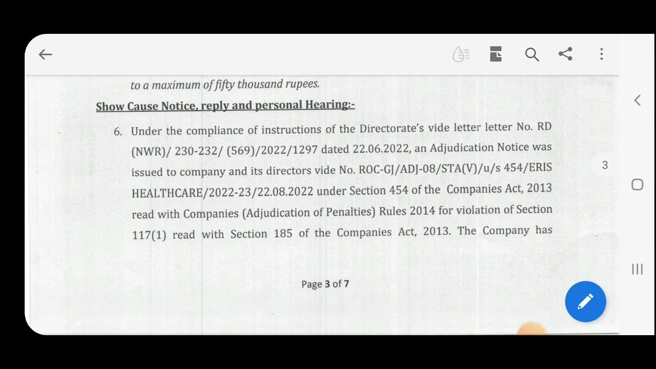 Gujarat ROC Adjudication order for violation of Section 117 r.w.185 dated 30 Sept 2022(updation pur)