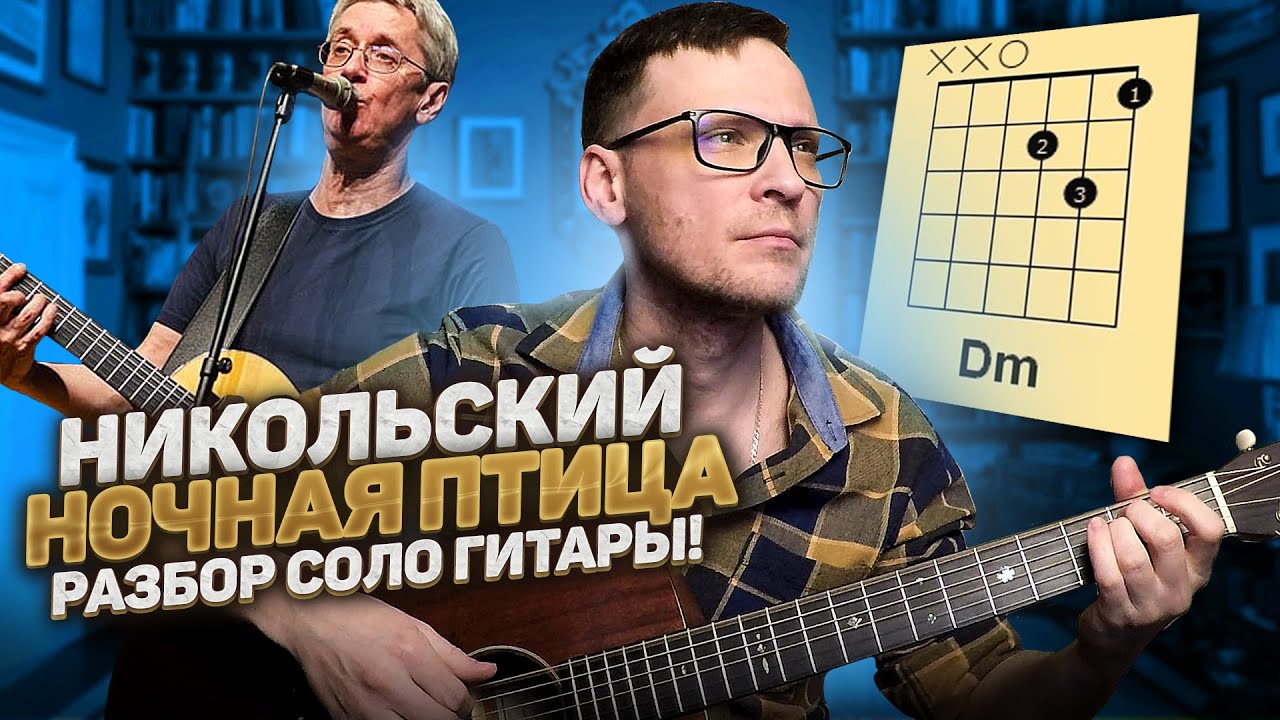 Никольский - Ночная птица соло на гитаре 🎸 кавер табы аккорды