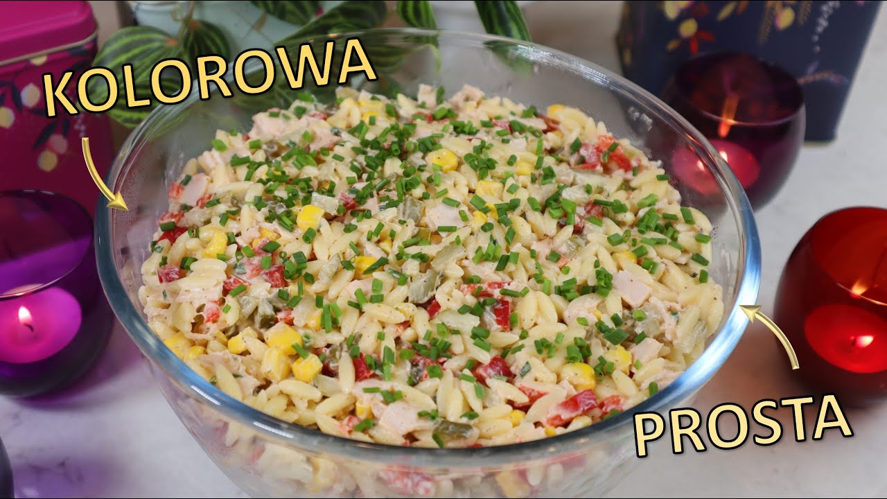 Szybka sałatka z makaronem orzo