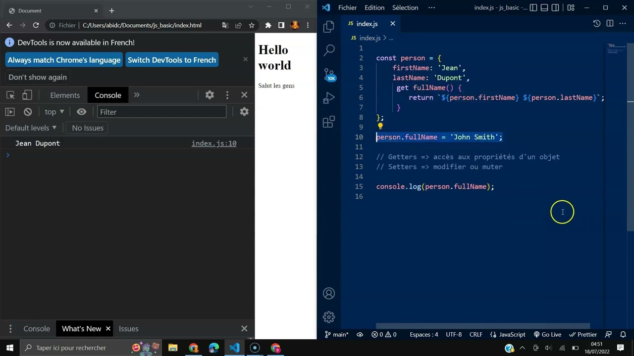 Apprendre JavaScript 7 6 Getters et Setters