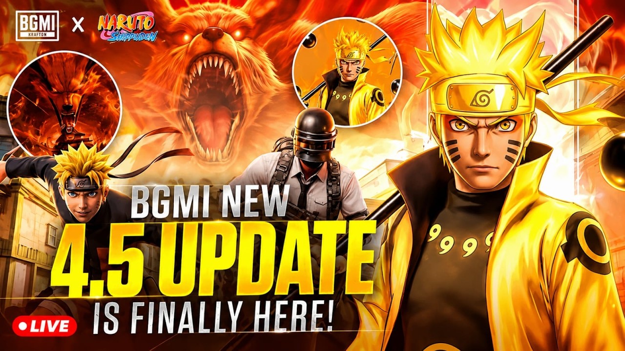🔥 FINALLY! BGMI 4.5 UPDATE IS HERE 😍 NARUTO MODE |  #shortsfeed #live #bgmi #bgmilive #pubgmobile