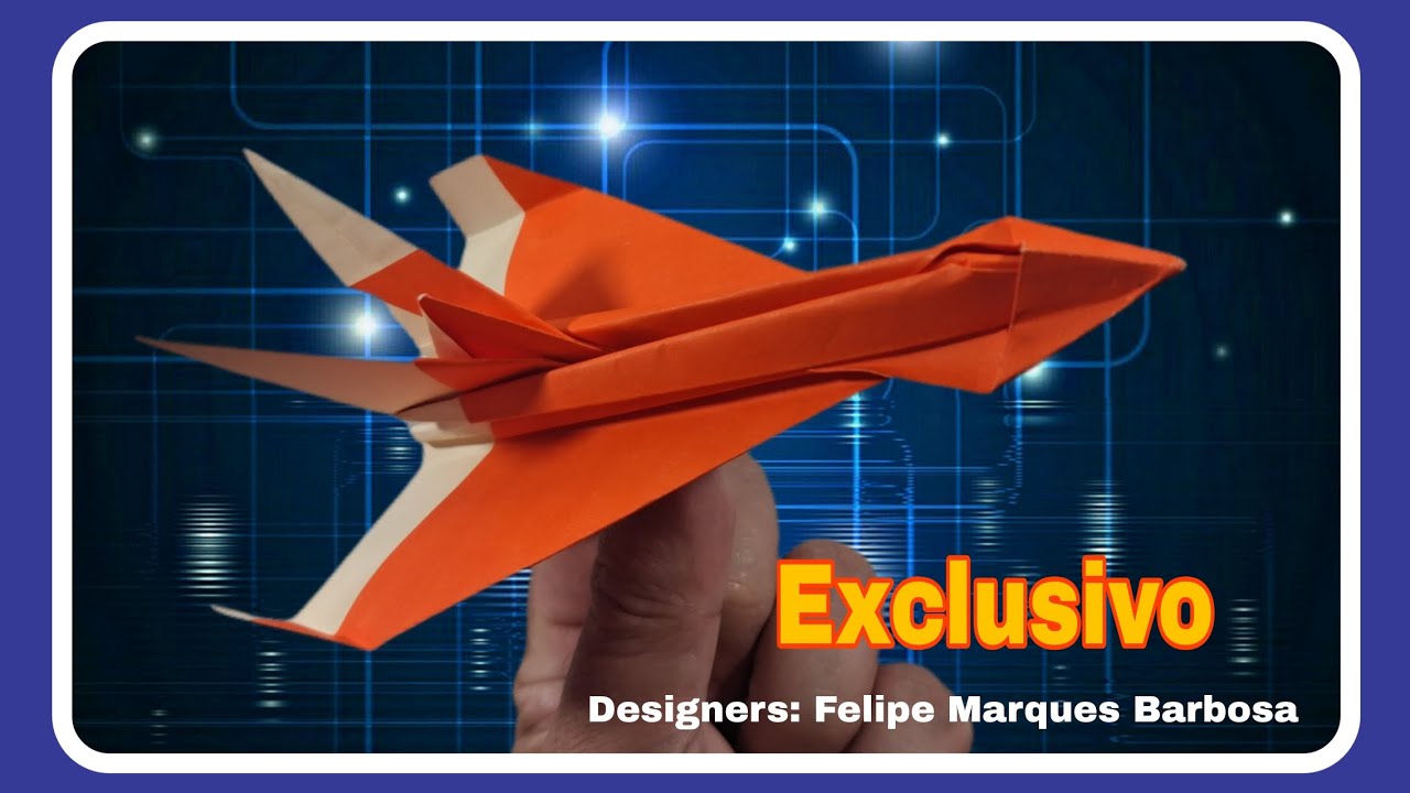 Avião  de papel em Origami- exclusivo- Designer  Felipe Marques Barbosa ( Tutorial  )