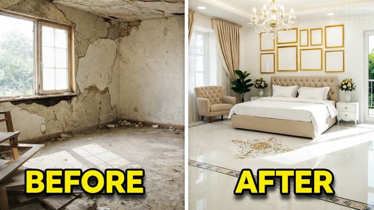 Dirty Room Transformation to Luxury Bedroom | Amazing Makeover Time-Lapse