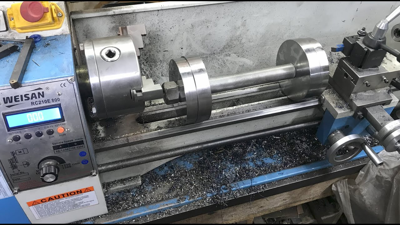 Изготовление гантели на токарном станке Вейсан RC210E800.