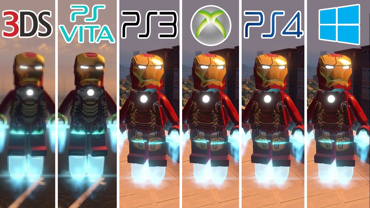 LEGO Marvel’s Avengers (2016) 3DS vs PS Vita vs PS3 vs XBOX 360 vs PS4 Pro vs PC