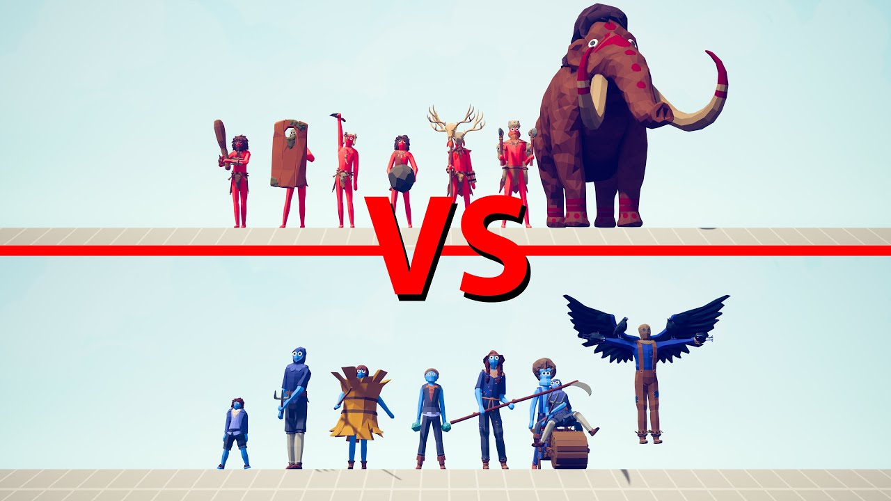 TRIBAL TEAM vs FARMER TEAM - Totally Accurate Battle Simulator TABS