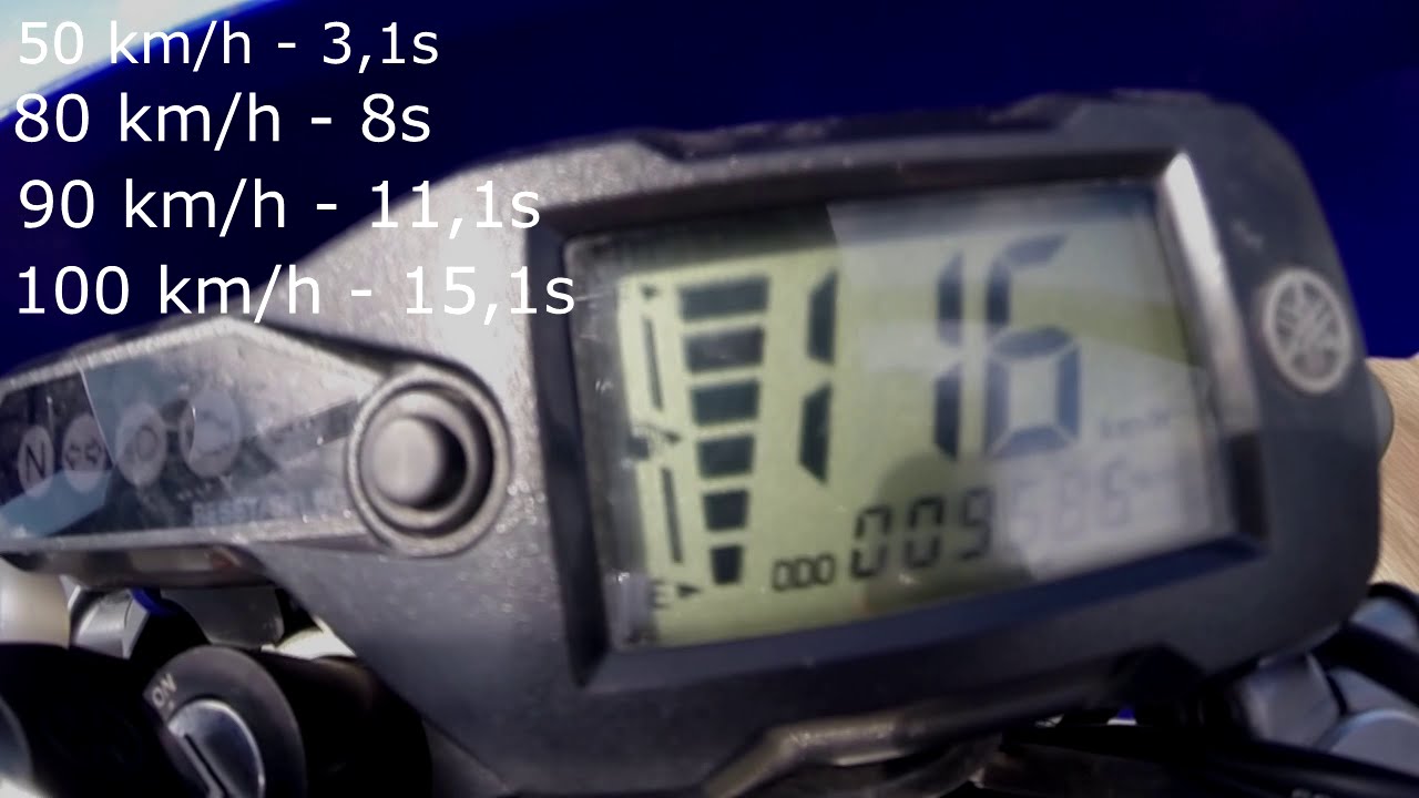 Yamaha WR125R 0-100 km/h