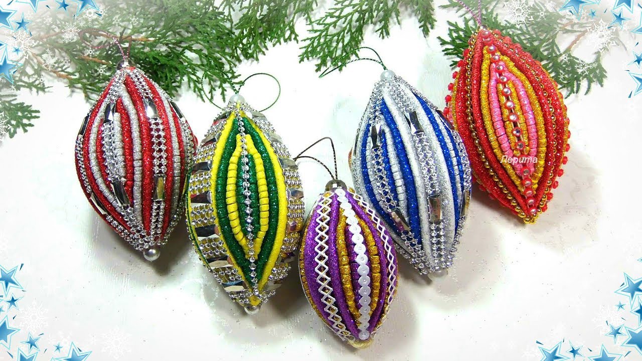 🎄 НОВОГОДНИЕ ИГРУШКИ НА ЁЛКУ 🎄 из фоамирана своими руками 🎄 diy christmas ornaments