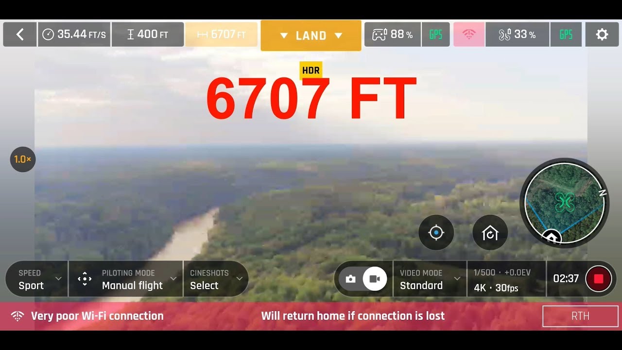 Parrot Anafi Range Test