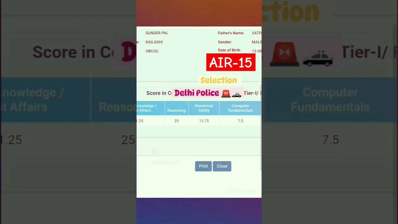 Delhi Police Topper 🔥 AIR-15 #delhipolice #delhipoliceconstable #rpf #rpfsi #viral