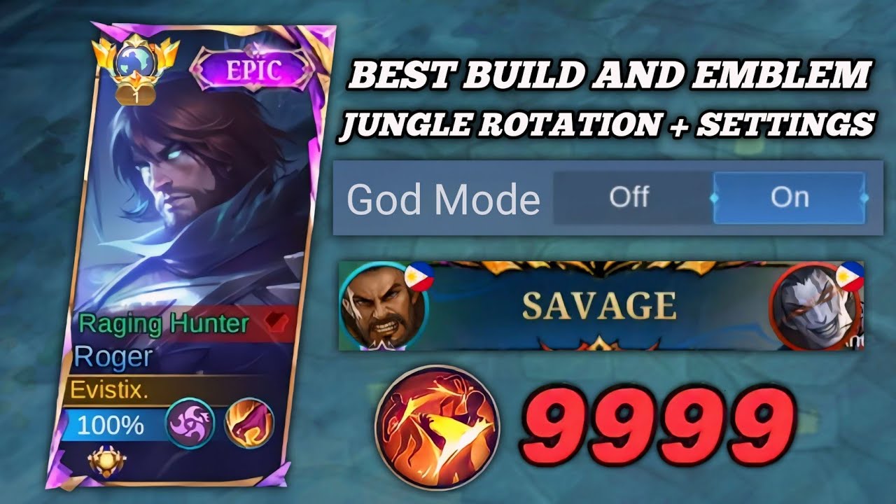 ROGER TUTORIAL 2024 BEST BUILD AND EMBLEM, JUNGLE ROTATION + SETTINGS (MUST TRY) | MLBB