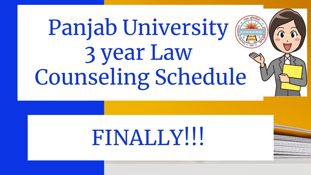 Panjab University 3 year Law Counselling| Punjab University 3 year Law Admissions 2020