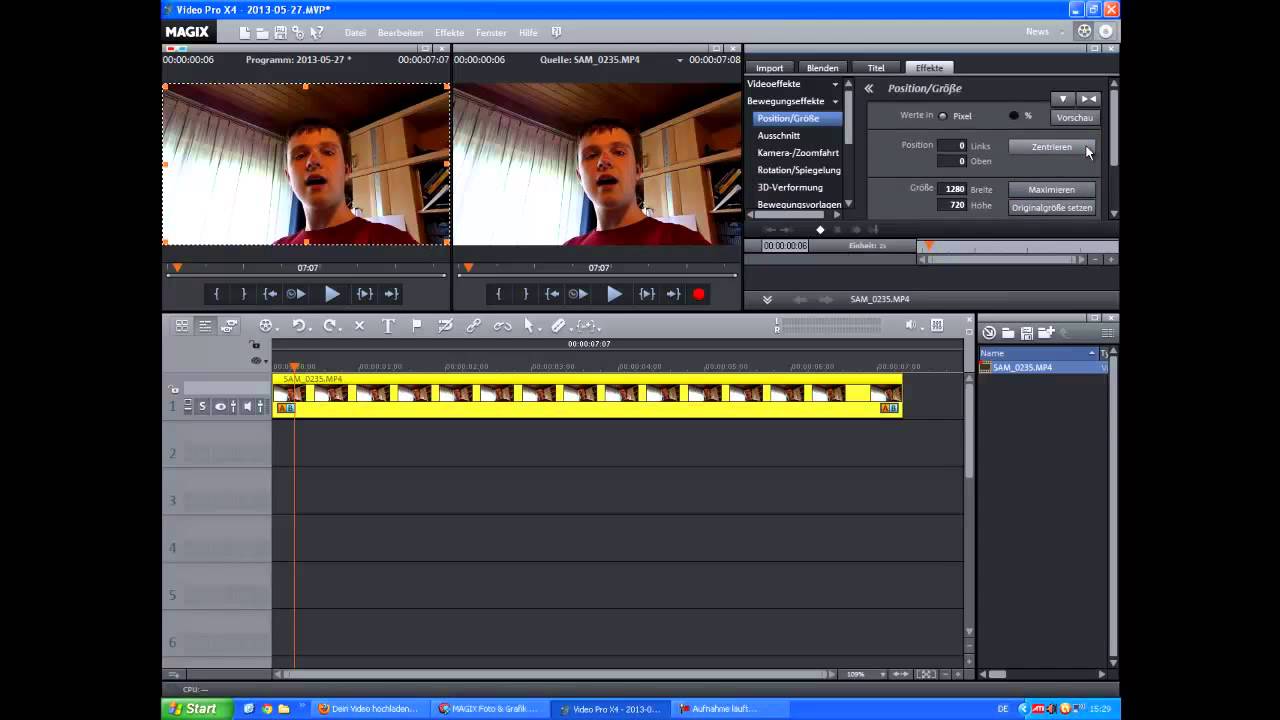 Magix Video pro x4 Tutorial (Zoom Effekt)