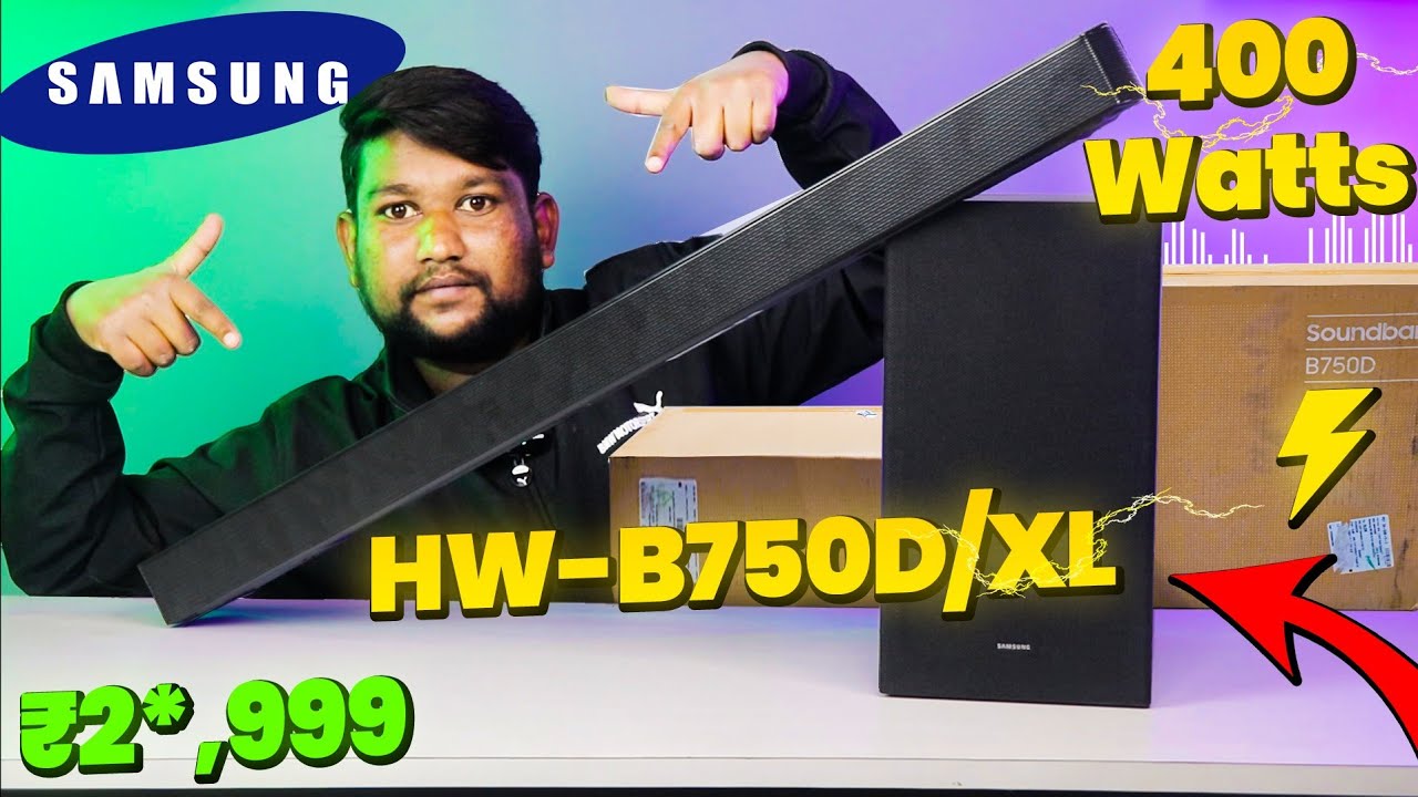 Samsung 400W 5.1 ch (HW-B750D/XL) Dolby Soundbar | Unboxing Review Sound Test | DTS-X 3D Sound