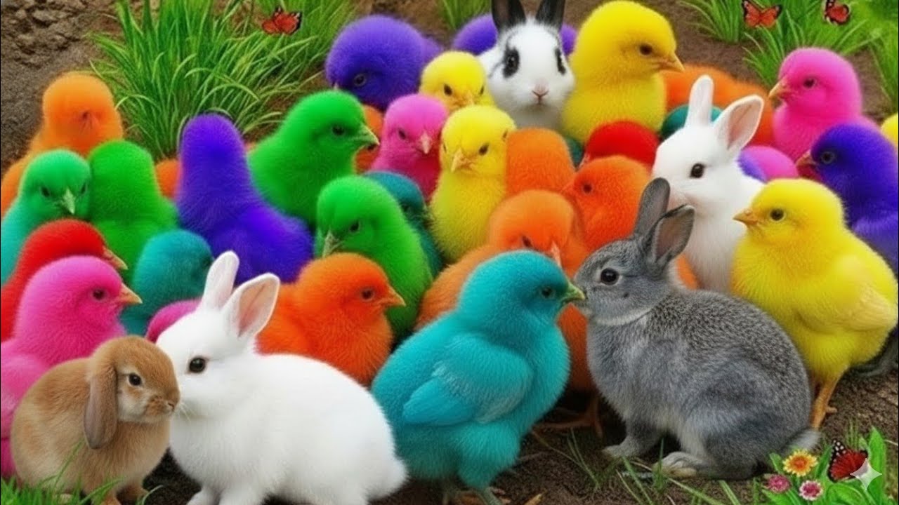 Ayam Lucu, ayam warna warni, ayam rainbow, kelinci lucu, bebek lucu, ikan koi, Hewan Lucu