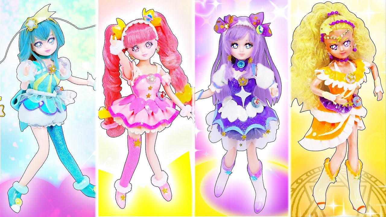リカちゃん 粘土でプリキュアに変身♥キュアスター、キュアミルキー、キュアソレイユ、キュアセレーネの衣装を手作り✨スター☆トゥインクルプリキュア🌼おもちゃ 人形 アニメ