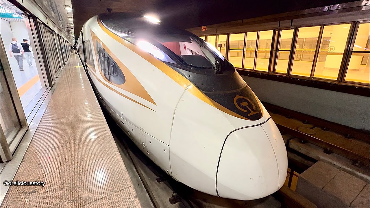RIDE Bullet Train From Shenzhen to Hong Kong Steps @ Futian North Station Shenzhen China 🇨🇳 