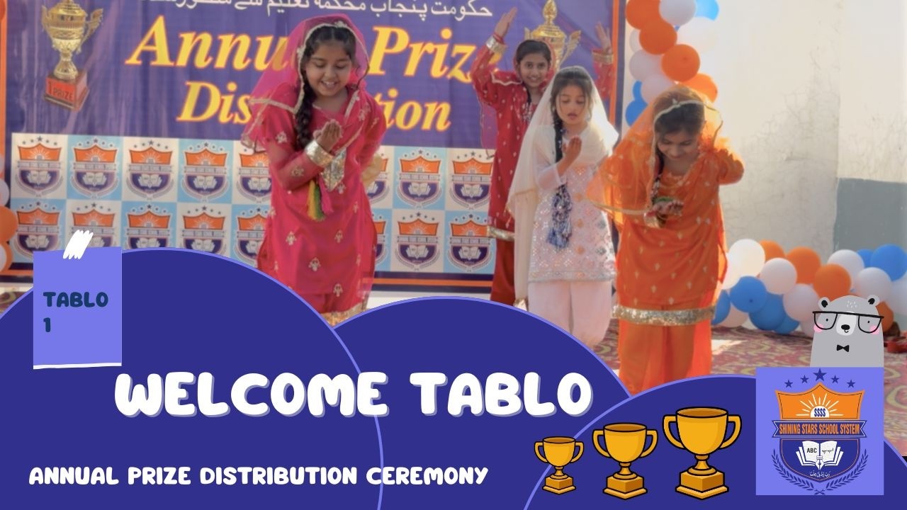 School kids welcoming their guests in Folk Punjabi Style