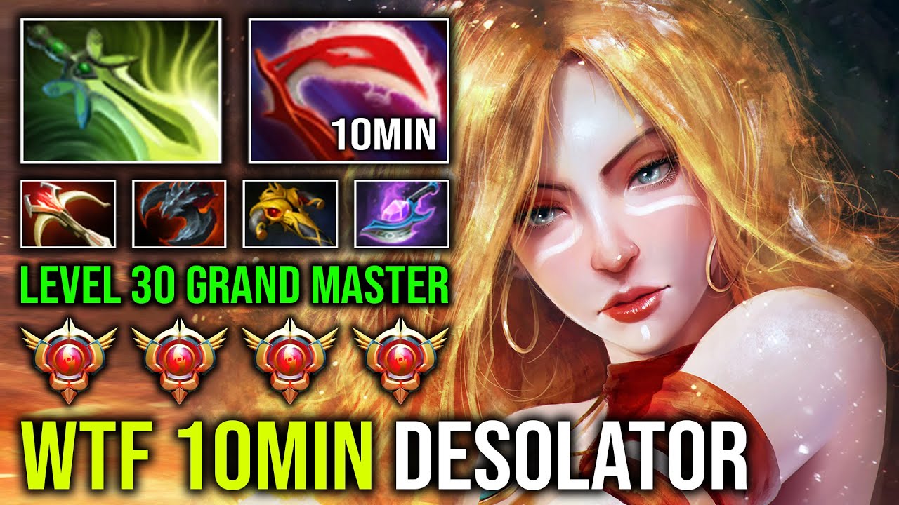WTF 10MIN DESOLATOR Grand Master Spammer Unlimited Crit 100% Max Speed Right Click Lina Dota 2