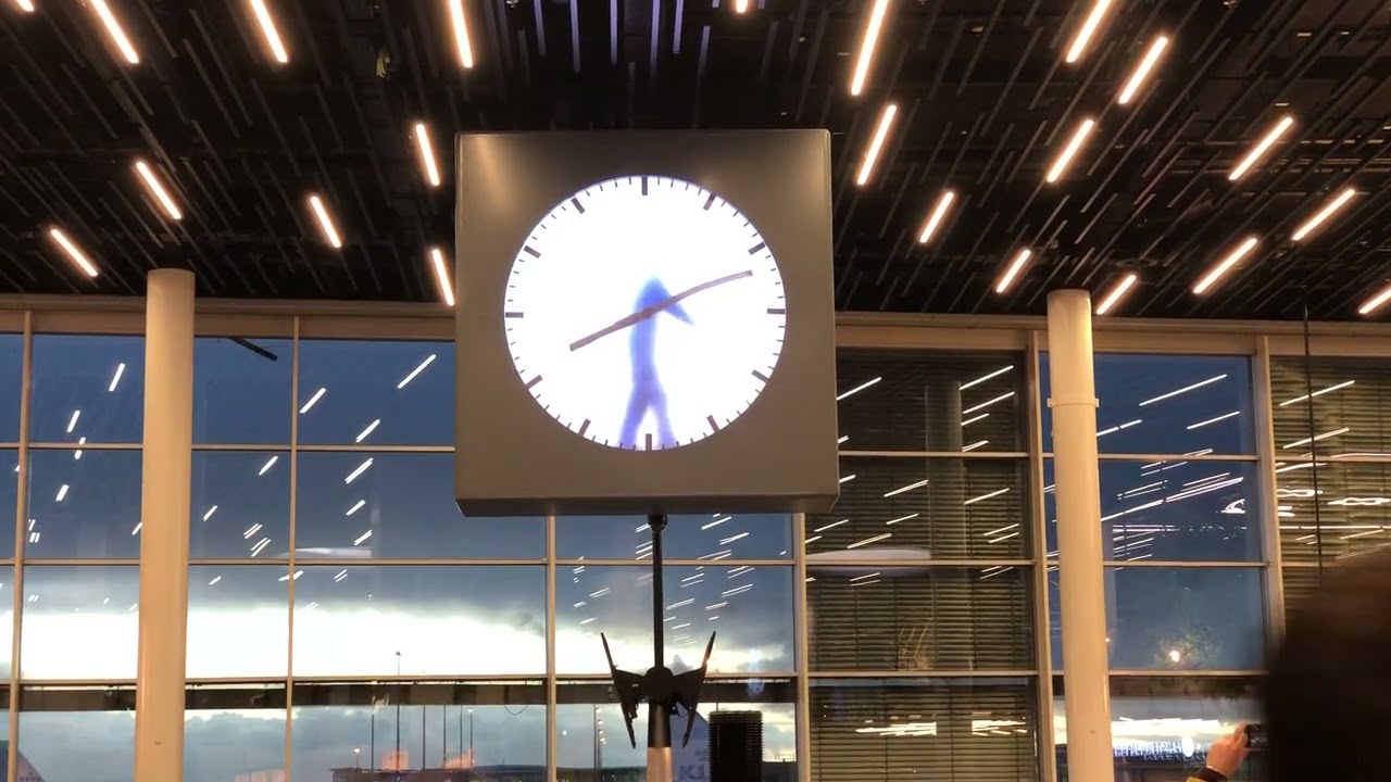 Schiphol Clock by Dutch artist Maarten Baas