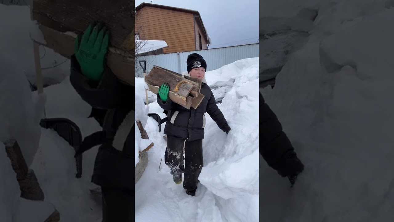Снег в уральскую зиму #уралочка #деревенскаяжизнь #зима 