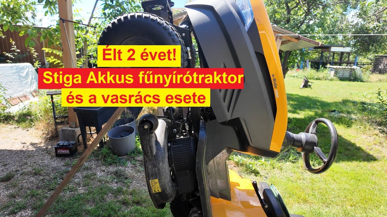 Élt 2 évet. 😥 Stiga akkus fűnyírótrator.